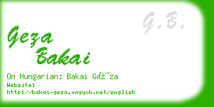 geza bakai business card